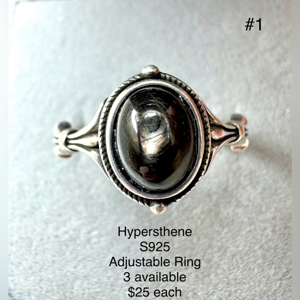 Crystal Hypersthene Adjustable S925 Ring